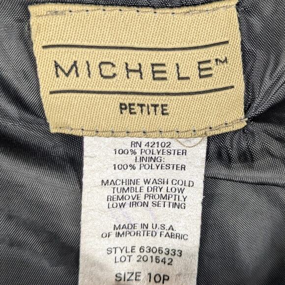 Michele Petite 10P Black Skirt Pink Trim Bow Detail Ruffle Hem Lined Vintage USA - Picture 3 of 3